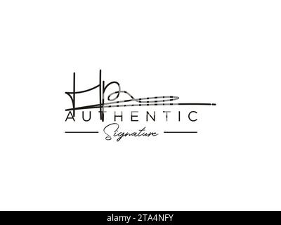 HP Signature Logo Template Vector. Stock Vector