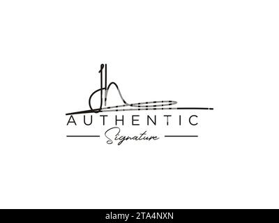 JH Signature Logo Template Vector. Stock Vector