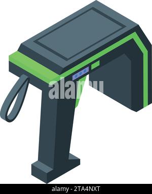Smart scanner icon isometric vector. Rfid chip control. Radio tag reader Stock Vector