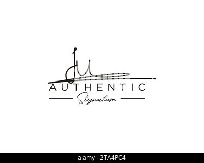 JU Signature Logo Template Vector. Stock Vector