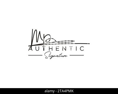 MP Signature Logo Template Vector. Stock Vector