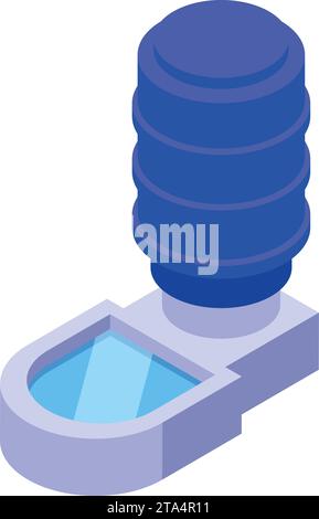 Basin bottle drinker icon isometric vector. Canine zoo store. Food pot Stock Vector