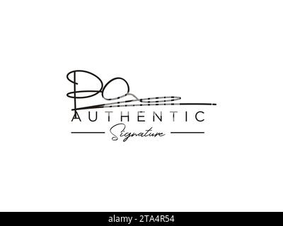 PO Signature Logo Template Vector. Stock Vector