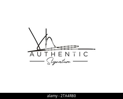 VH Signature Logo Template Vector. Stock Vector