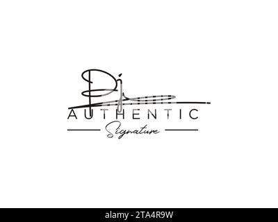 PJ Signature Logo Template Vector. Stock Vector