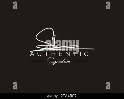 SI Signature Logo Template Vector. Stock Vector