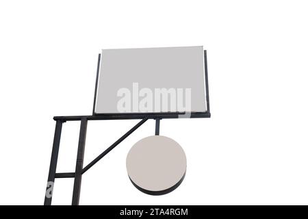 Empty round and square signboard for copy space isolated over white ...