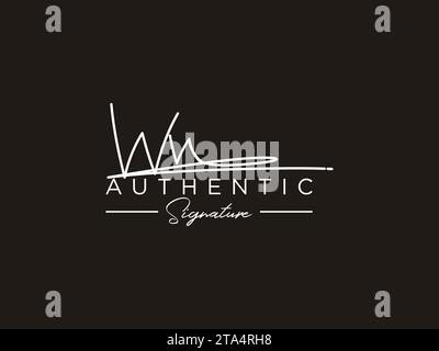 WV Signature Logo Template Vector. Stock Vector