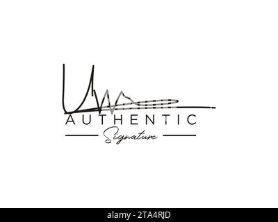 UW Signature Logo Template Vector. Stock Vector