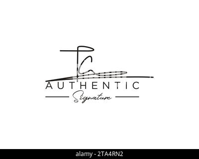 TC Signature Logo Template Vector. Stock Vector