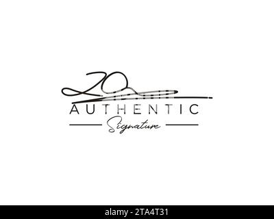 ZO Signature Logo Template Vector. Stock Vector