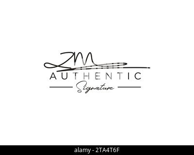 ZM Signature Logo Template Vector. Stock Vector