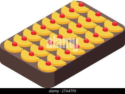Pastry cake icon isometric vector. Food cream dessert. Fruit home bakery Stock Vector