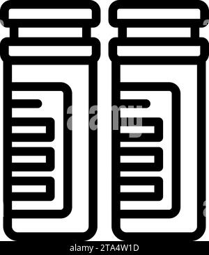 Packet soluble powder icon Black line art vector in black and white ...