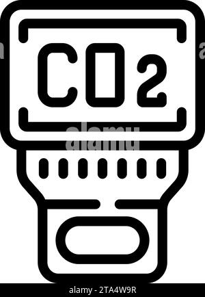 Co2 detector icon outline vector. Gas accident leak. Home digital Stock Vector