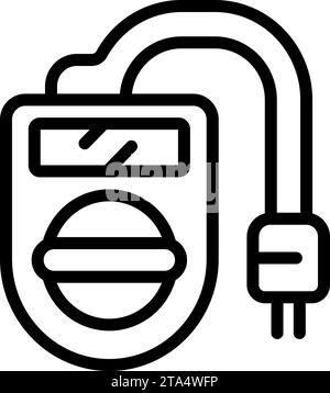 Meter gas detector icon outline vector. Device check digital. Toxic carbon Stock Vector