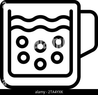 Bubble tea container icon outline vector. Tapioca pearls tea. Milky tea smoothie Stock Vector