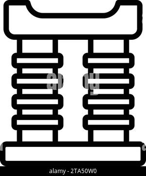 Cat scratcher tower icon outline vector. Amusement kitten tool. Scratching kitty post Stock Vector