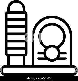 Soft cat scratcher icon outline vector. Household kitten house. Playing kitty furniture Stock Vector