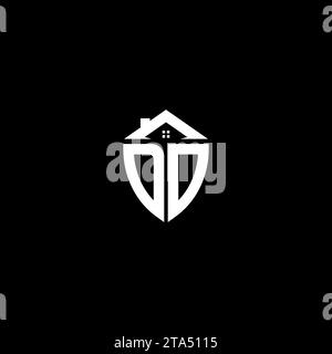 DD initials premium shield logo monogram with home designs modern templates Stock Vector