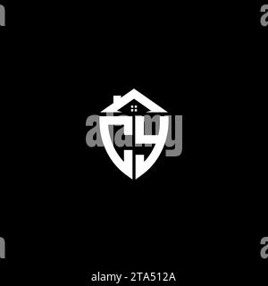 CY initials premium shield logo monogram with home designs modern templates Stock Vector