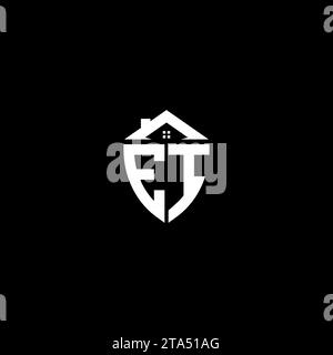 EI initials premium shield logo monogram with home designs modern templates Stock Vector