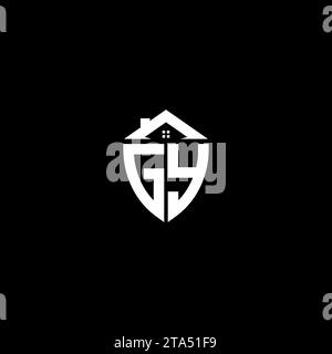 GY initials premium shield logo monogram with home designs modern templates Stock Vector