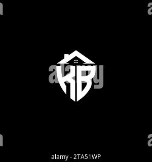 KB initials premium shield logo monogram with home designs modern templates Stock Vector
