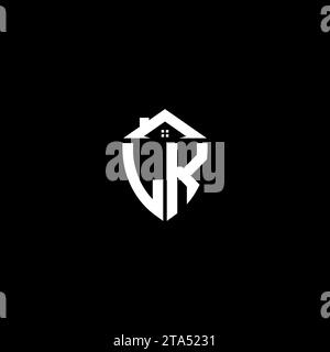 LK initials premium shield logo monogram with home designs modern templates Stock Vector