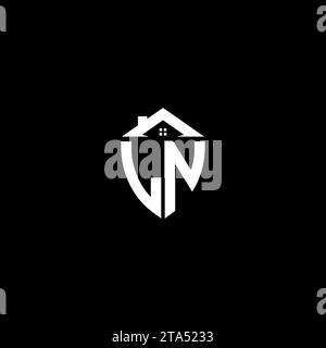 LN initials premium shield logo monogram with home designs modern templates Stock Vector