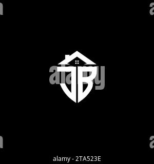 JB initials premium shield logo monogram with home designs modern templates Stock Vector