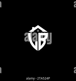 LB initials premium shield logo monogram with home designs modern templates Stock Vector