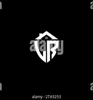 LR initials premium shield logo monogram with home designs modern templates Stock Vector