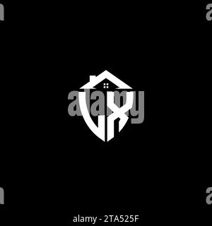 LX initials premium shield logo monogram with home designs modern templates Stock Vector