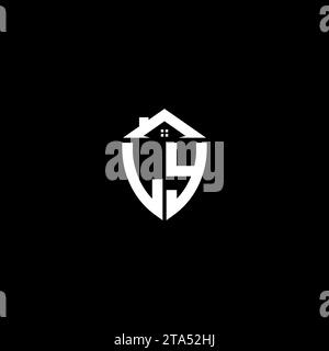 LY initials premium shield logo monogram with home designs modern templates Stock Vector