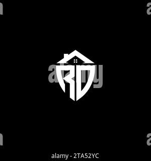 RD initials premium shield logo monogram with home designs modern templates Stock Vector
