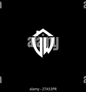 VW initials premium shield logo monogram with home designs modern templates Stock Vector