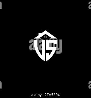 VS initials premium shield logo monogram with home designs modern templates Stock Vector