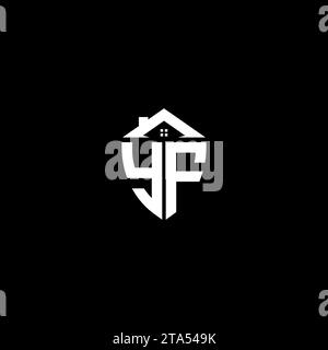YF initials premium shield logo monogram with home designs modern templates Stock Vector