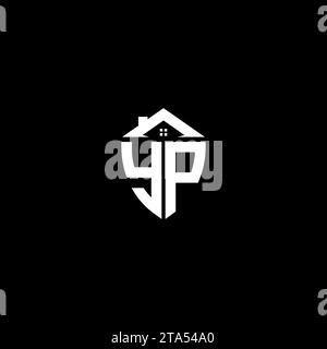 YP initials premium shield logo monogram with home designs modern templates Stock Vector