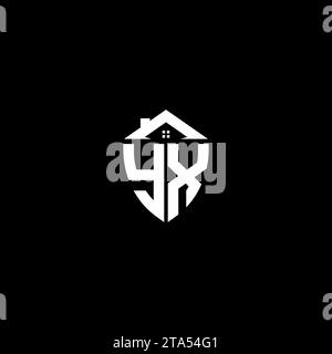 YX initials premium shield logo monogram with home designs modern templates Stock Vector