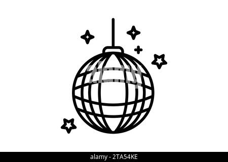 disco ball icon. icon related to party. line icon style. simple vector design editable Stock Vector