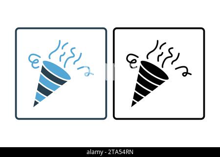 confetti icon. icon related to party. solid icon style. simple vector design editable Stock Vector