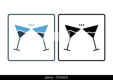 cocktail icon. icon related to party. solid icon style. simple vector design editable Stock Vector