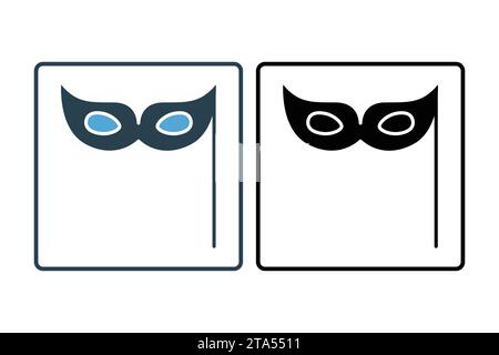 eye mask icon. icon related to party. solid icon style. simple vector design editable Stock Vector