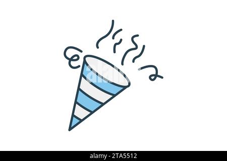 confetti icon. icon related to party. flat line icon style. simple vector design editable Stock Vector