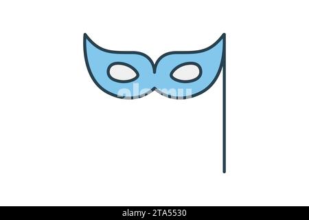 eye mask icon. icon related to party. flat line icon style. simple vector design editable Stock Vector