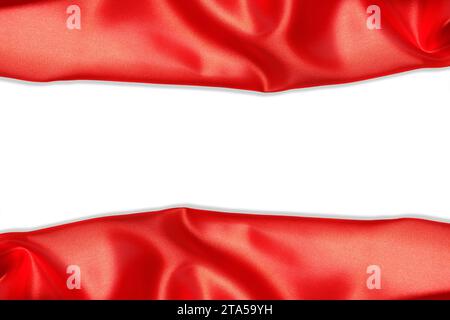 Red silk fabric white background Stock Photo