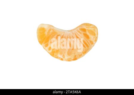 peeled segments of tangerine fruits isolated on white background with clipping path Stock Photo
