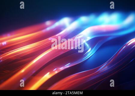 Digital color lines abstract.High-speed connection via fiber optic, concept. Communication Stock Photo